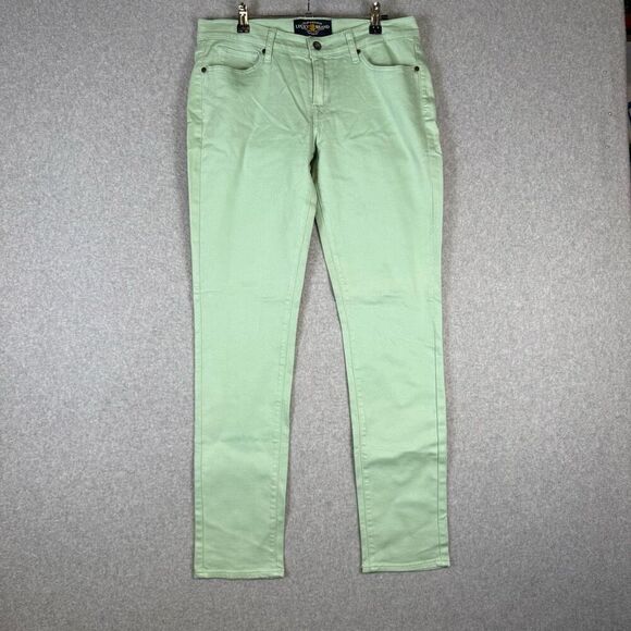 Lucky Brand Women's Size 10/30 Regular Charlie Skinny Jeans Mint Green Stretch - Picture 1 of 11
